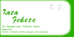kata fekete business card